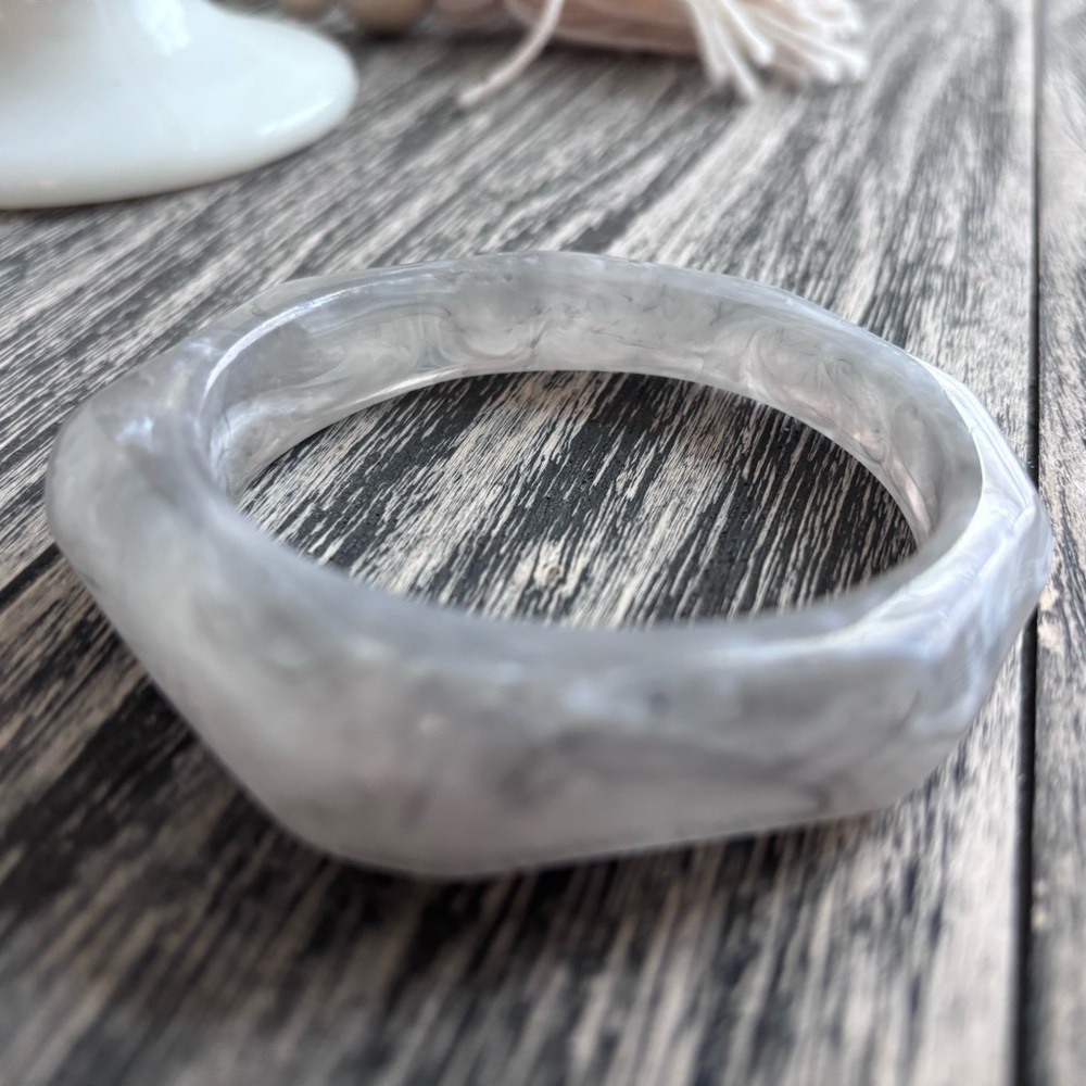 Marbled Gray Bangle Bracelet